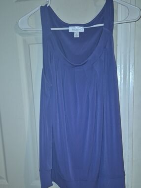 Dressbarn Lavender-Purple Pleated Scoop Neck Tank